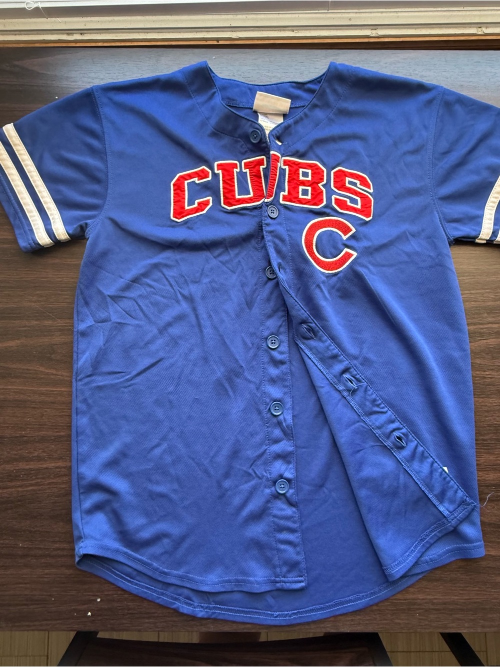Youth Cubs Button-Up Jersey Top in Royal Blue